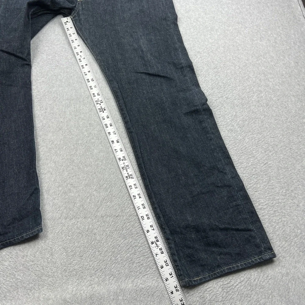 Levi's 501 Jeans Mens 36x32 Blue Dark Wash Straight Leg Button Fly Denim Red Tab
